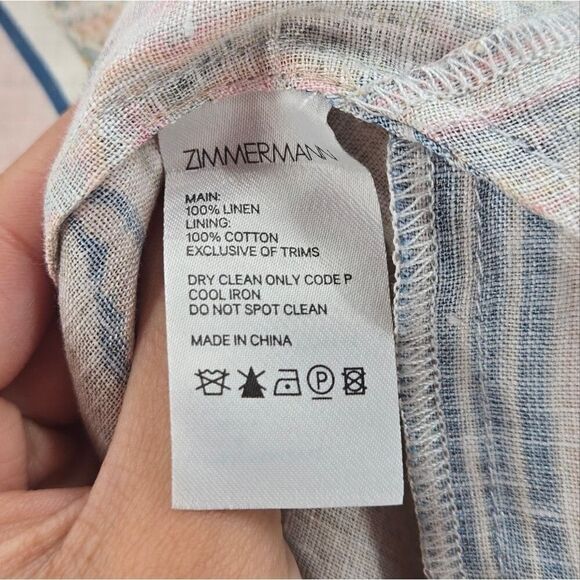 Zimmermann Freja Linen Halter Scarf Dress Size 3 - Picture 13 of 16